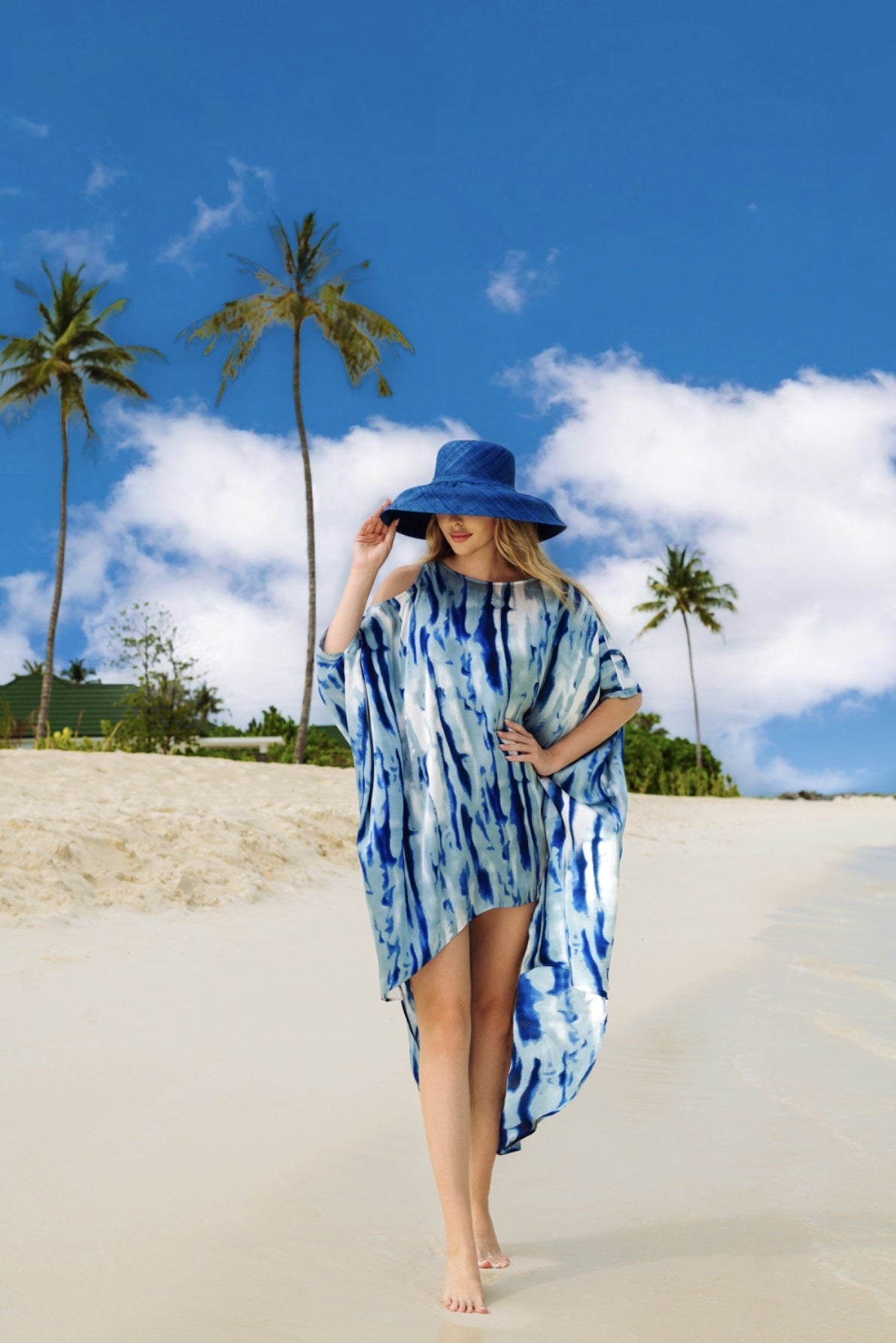 Sky Swirl | Blue Tie-Dye Dress