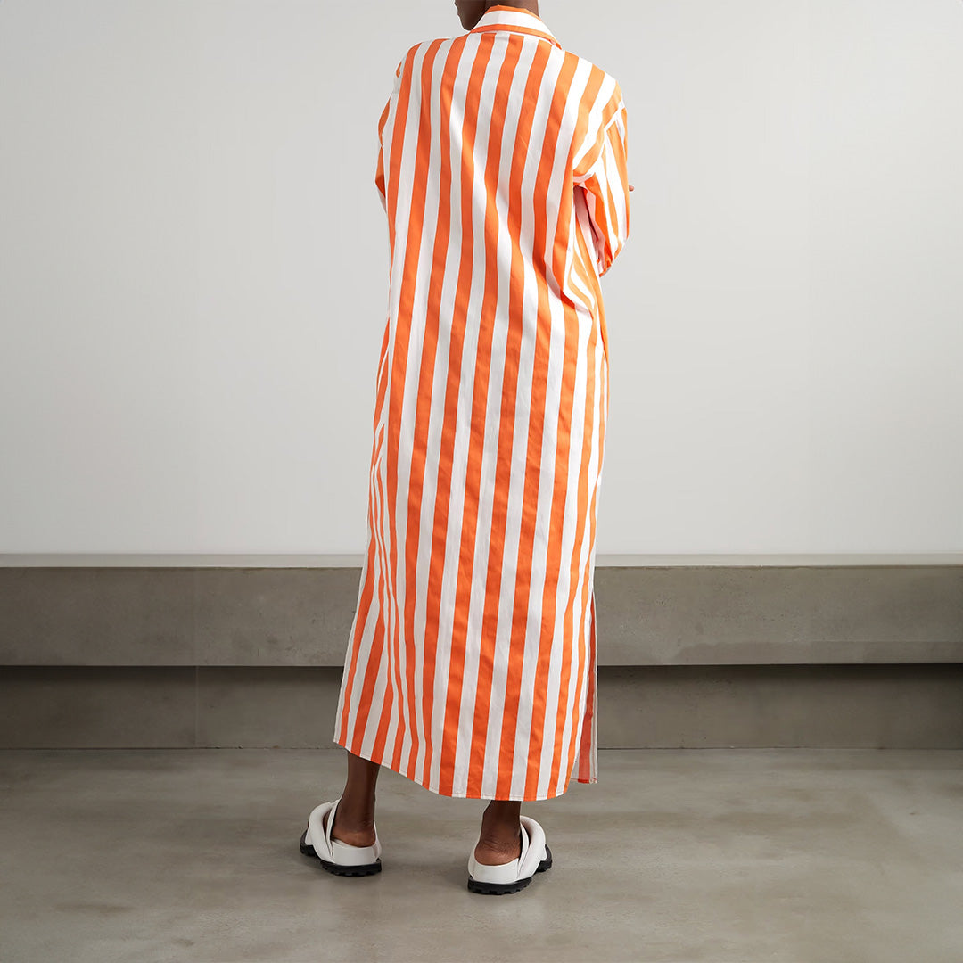 Everyday Stripe | Orange Shirt Dress