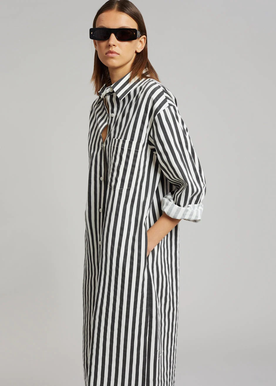 Everyday Stripe | Black Shirt Dress