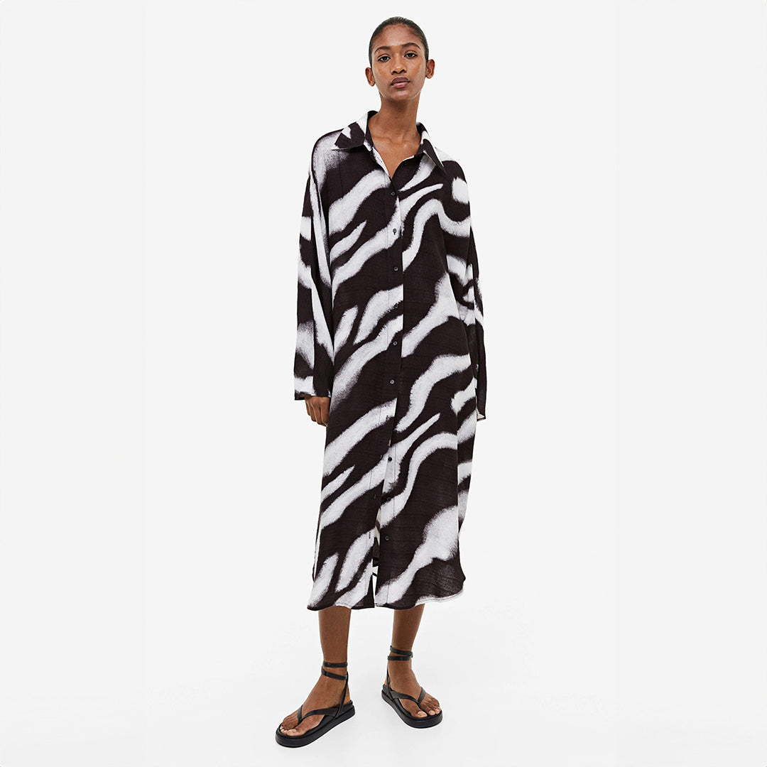 Monochrome Muse | Black & White Shirt Dress