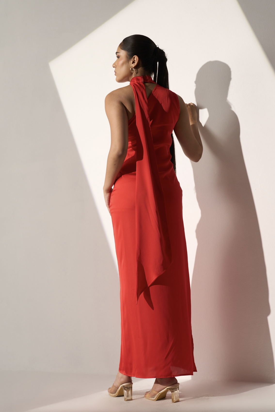 Flirtatious | Red Satin Dress