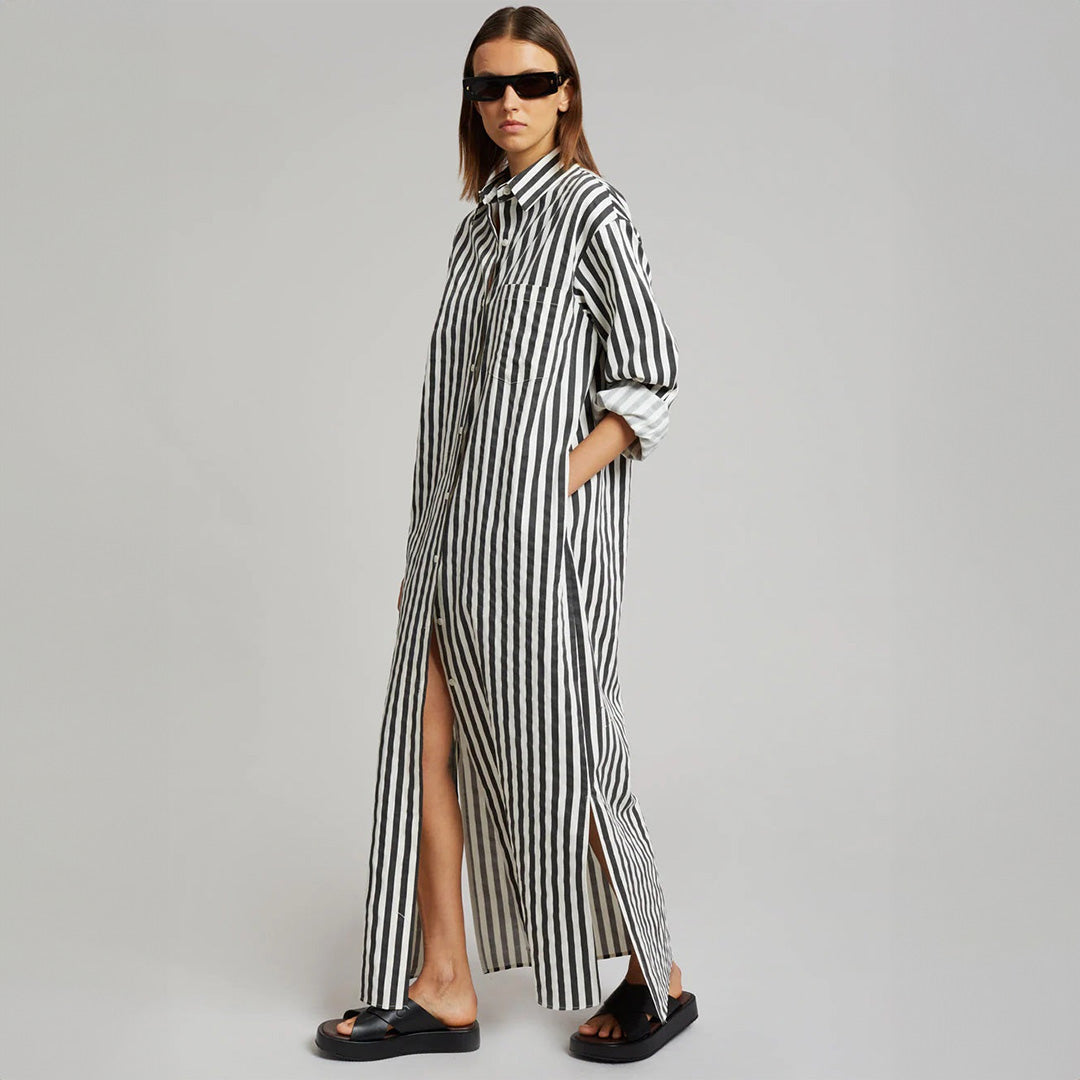 Everyday Stripe | Black Shirt Dress