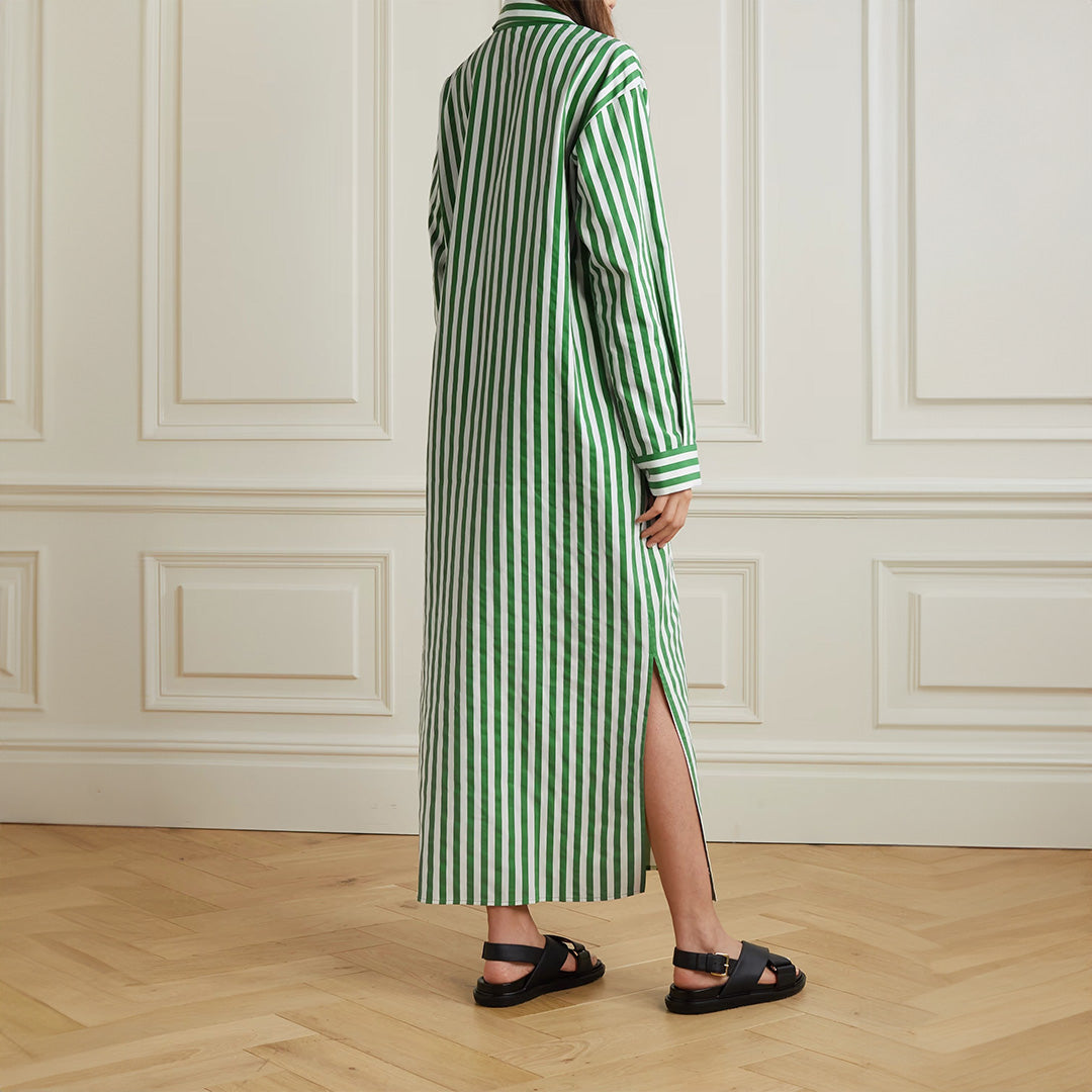 Everyday Stripe | Green Shirt Dress