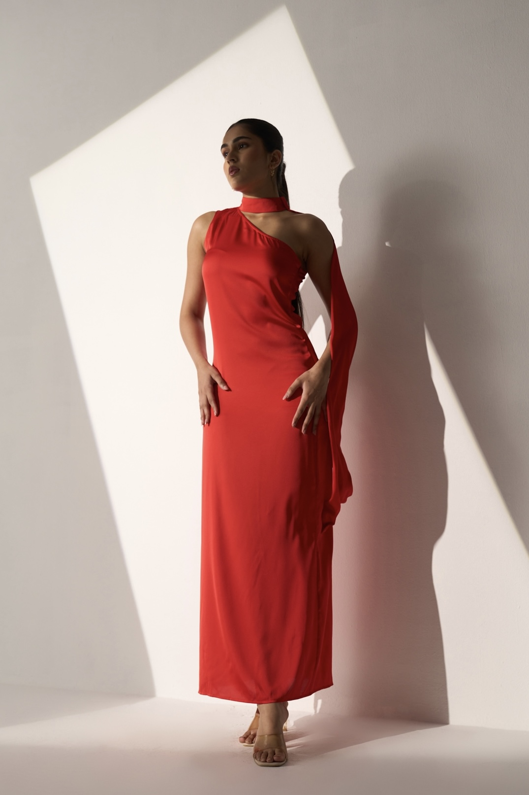 Flirtatious | Red Satin Dress