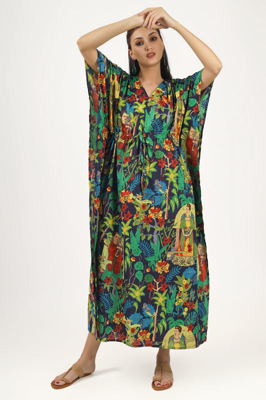 Blue Frida | 100% Cotton Kaftan