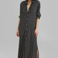 Pinstripe Power | Black Shirt Dress