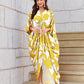 Knotty Nice | Yellow Floral Kaftan Dress
