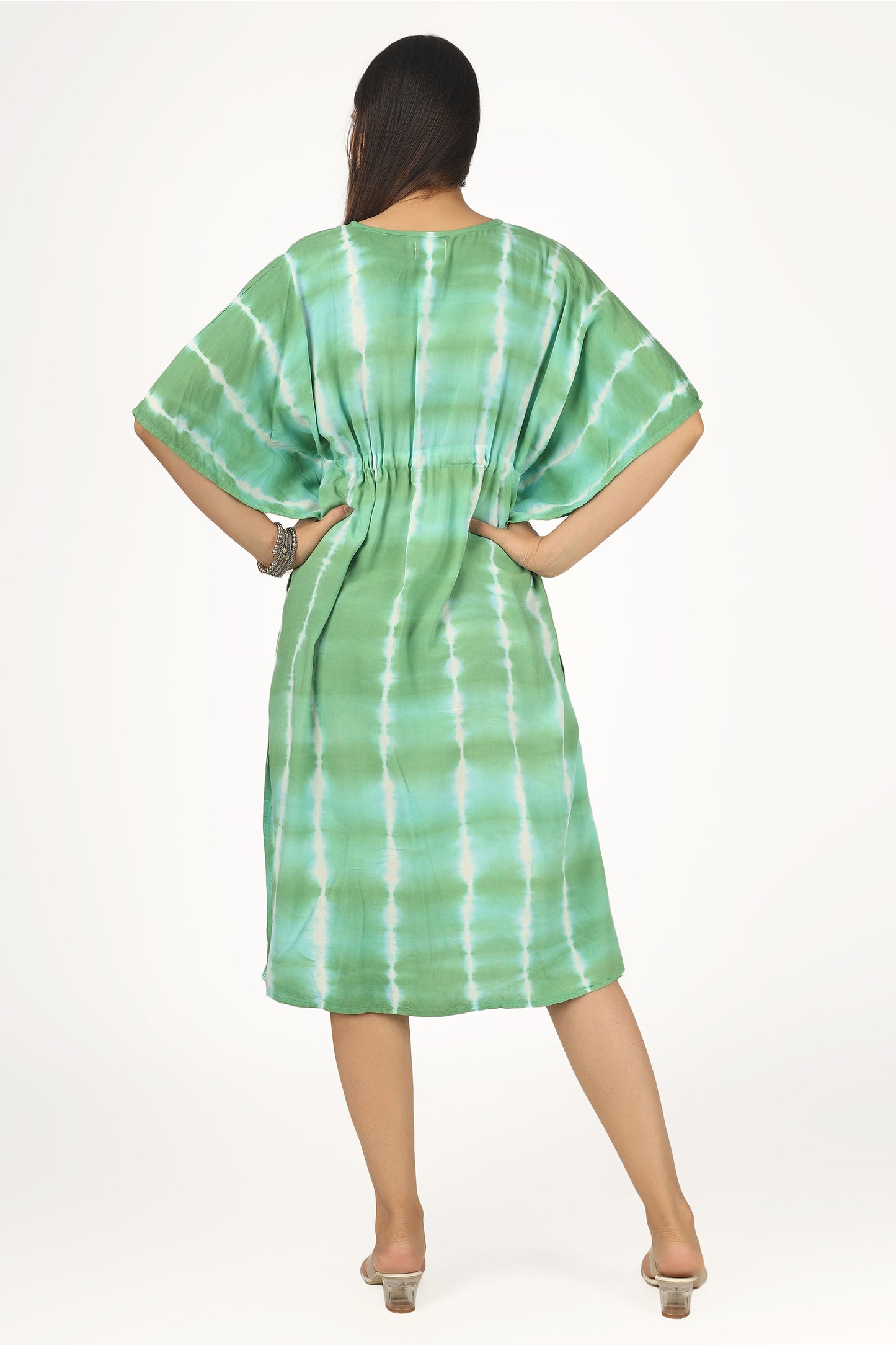 Botanical Bliss | Green Shibori Tie Dye Short Kimono