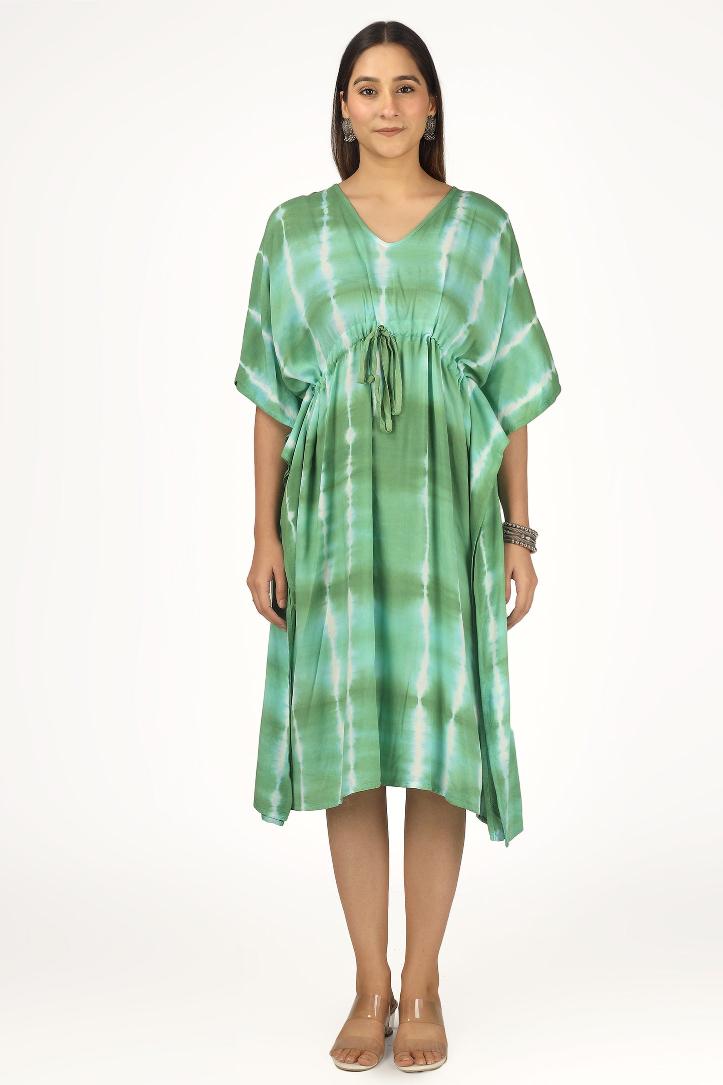Botanical Bliss | Green Shibori Tie Dye Short Kimono