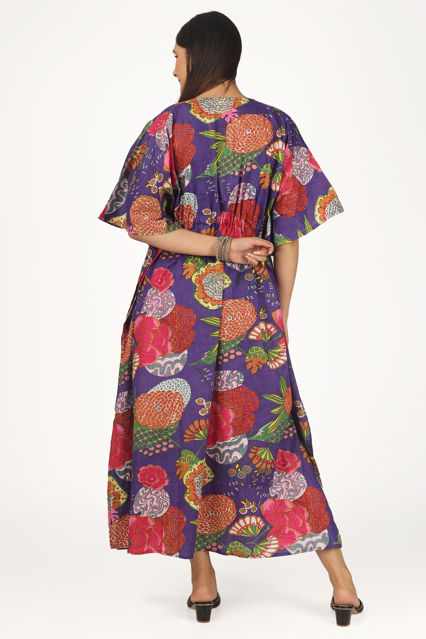Purple Chrysanthium | 100% Cotton Kaftan