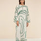 Wavy Wanderlust | Green White Kaftan