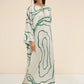 Wavy Wanderlust | Green White Kaftan