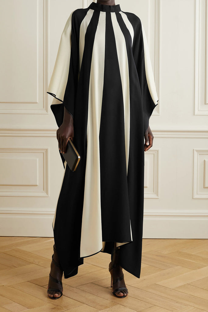 Ebony & Ivory | Black & White Party-Wear Kaftan Dress