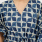 Block Printed Myra Indigo Cotton Kaftan - Earthen Threads